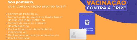 Portuários podem se vacinar contra a gripe até 5 de junho