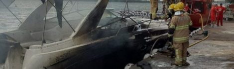Explosão seguida de incêndio em lancha deixa quatro feridos em Brasília