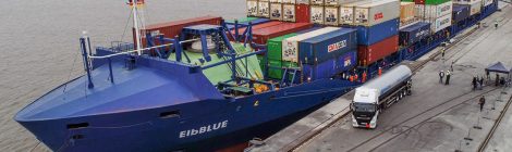 Porta-contêineres reduz emissões por meio de combustível sintético