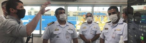 Militares da Marinha visitam o Terminal Portuário Portocel, em Aracruz (ES)