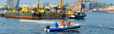 Obras de derrocagem dão início ao aprofundamento de áreas do Porto do Rio de Janeiro