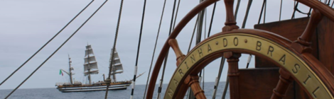Navios Veleiros “Cisne Branco“ e “Amerigo Vespucci” se encontram no litoral do RJ