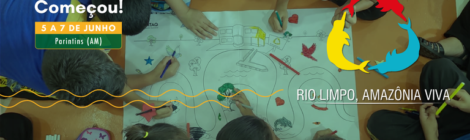 Ação interativa com alunos de Parintins (AM) abre o primeiro dia do Rio Limpo, Amazônia Viva