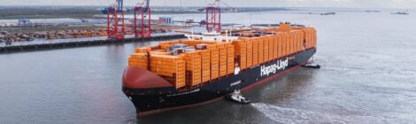 Hapag-Lloyd batiza 12º porta-contêineres de grande capacidade movido a GNL e biometano