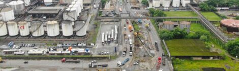 Obras de drenagem na Alemoa provocam desvios da perimetral