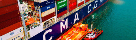 CMA CGM faz primeiro abastecimento de porta-contêiner com etanol no Porto de Santos