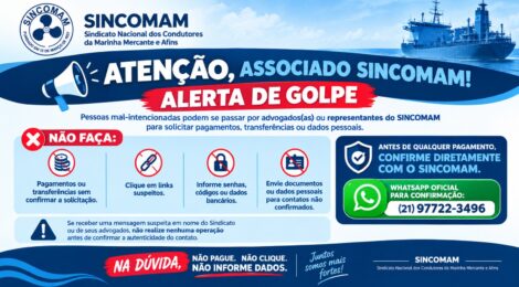 SINCOMAM ALERTA SOBRE GOLPE FALSO ADVOGADO