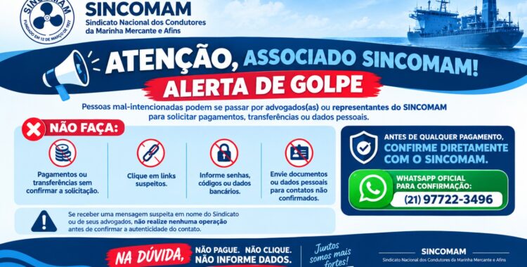 SINCOMAM ALERTA SOBRE GOLPE FALSO ADVOGADO
